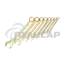 Набор ключей комбинированных Rexant (8-11, 13, 14, 17, 19 мм), 8 шт., желтый цинк