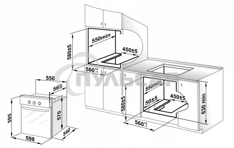 Газовый духовой шкаф Gefest 601-01 К, встраиваемый