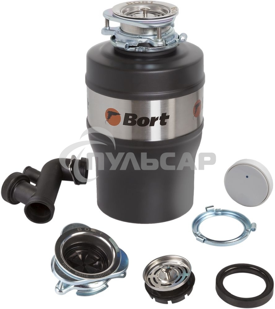 Измельчитель пищевых отходов Bort Alligator Max, 560 Вт., объем 1 600 мл., ПДУ