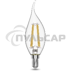 Лампа светодиодная Gauss Filament Свеча на ветру 11W 830lm 4100К Е14 LED