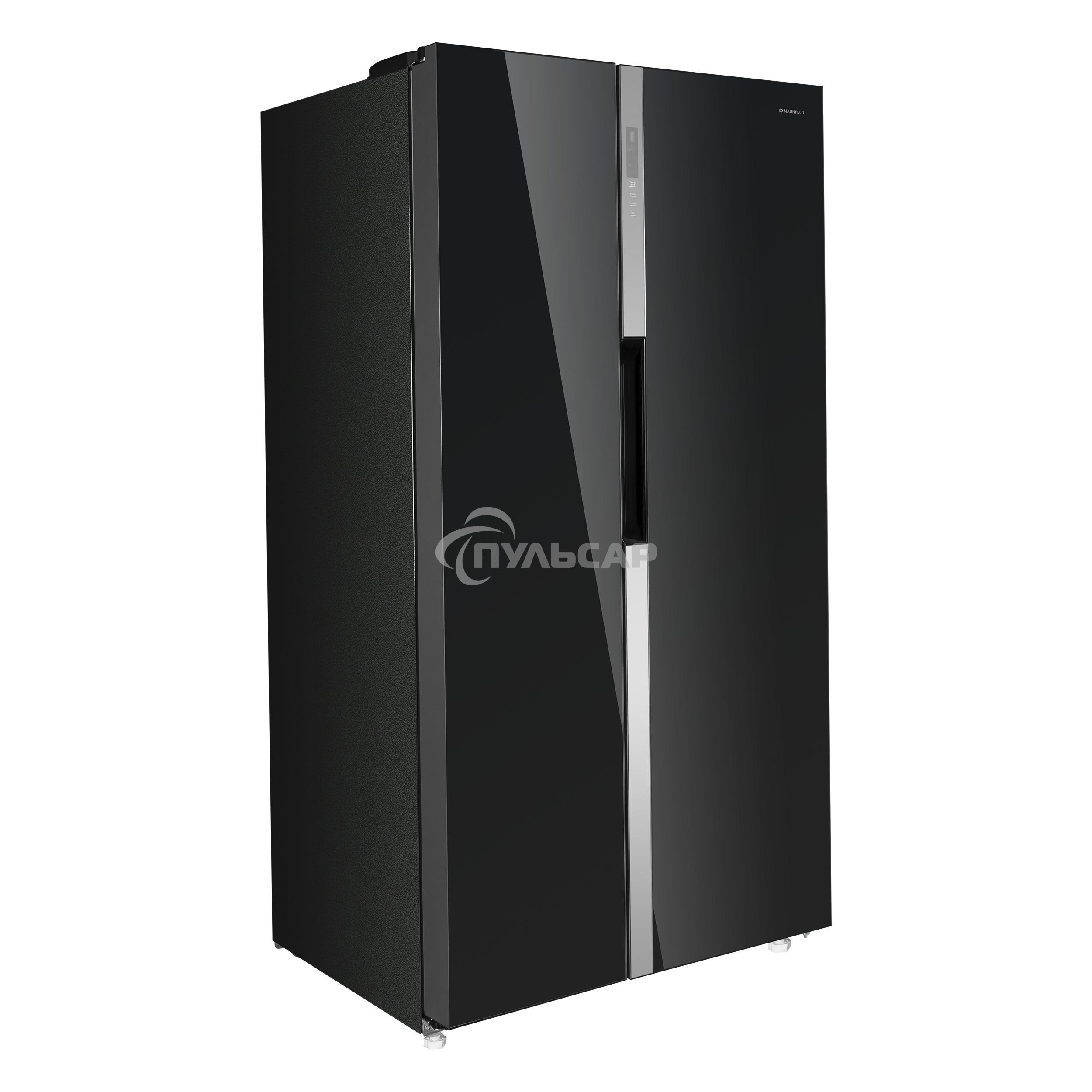 Холодильник Maunfeld MFF177NFB черный глянц. двухкамерный 263/170л морозилка сбоку, No Frost, Side by Side