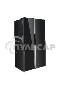 Холодильник Maunfeld MFF177NFB черный глянц. двухкамерный 263/170л морозилка сбоку, No Frost, Side by Side