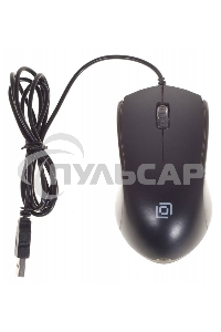Мышь проводная Oklick 245M черный, 1000 dpi, USB, кнопки - 3