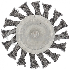 Щетка для дрели Matrix 100 мм, плоская со шпилькой, крученая металлическая проволока