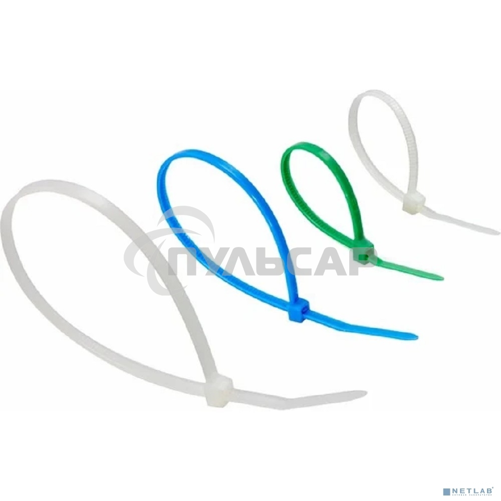 Набор хомутов-стяжек нейлоновых Rexant 100, 150, 200 мм, цветные, НХ-1, тубус 200 шт.