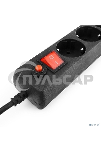 Сетевой фильтр Гарнизон для ИБП, 5р, 10А, 1.8м, ур.защиты 4, черный, пакет