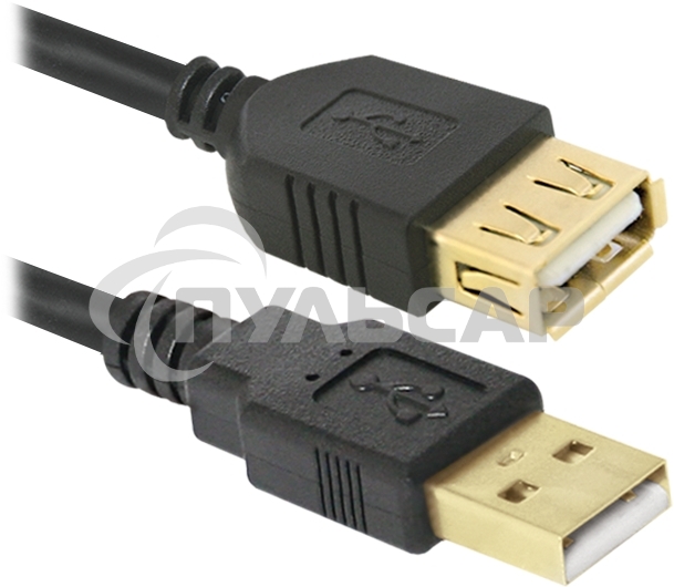 Кабель Defender PRO USB 2.0 кабель удлинительный 1.8м AM/AF, зол.конт, 2фер.фил.