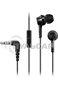 Наушники Panasonic RP-TCM115GCK внутриканальные 10-24000Гц 1.2м 3.5мм 98дБ микрофон, черный