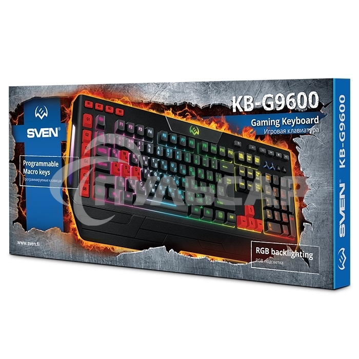 Клавиатура проводная игровая SVEN KB-G9600 (USB, 120 кл, ПО, RGb-подсветка)