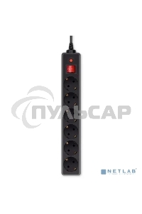 Сетевой фильтр Buro 600SH-16-5-B 5м (6 розеток) черный (коробка)