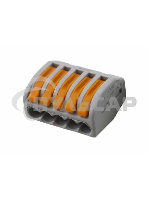 Универсальная клемма, 5-проводная, серая (0,08-2,5/4 мм²) (40 шт./уп.) WAGO 222-415