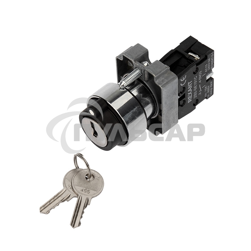 Переключатель BD21 2P с замком NO Rexant