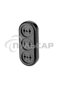 Колодка 3 гнезда карболитовая б/з 16 А, черная Rexant