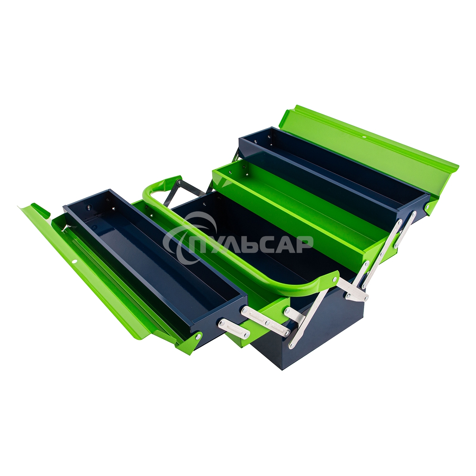 Ящик для инструмента Сибртех 430х200х200 мм, пять секций, металлический 90751