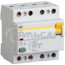 Выключатель дифференциального тока (УЗО) 4п 80А 300мА тип AC ВД1-63 ИЭК MDV10-4-080-300