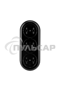 Колодка 3 гнезда карболитовая б/з 16 А, черная Rexant