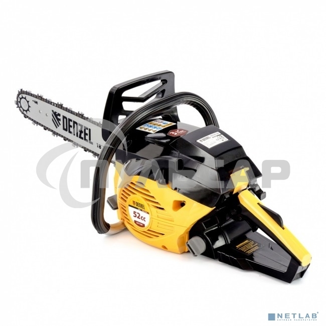 Пила цепная бензиновая Denzel DGS-5218, шина 45 см, 52см3, 3,5 л.с., шаг 0,325, паз 1,5 мм,