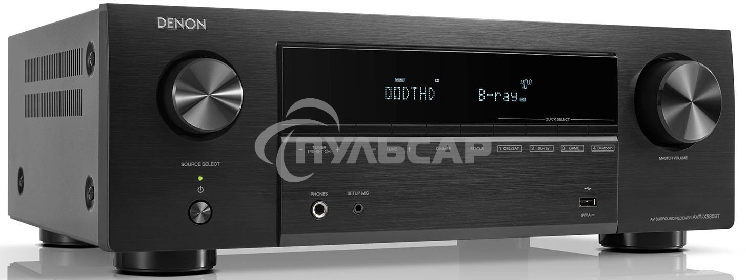Ресивер AV Denon AVR-X580BT, 5.2, черный