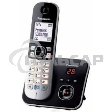 Телефон беспроводной (DECT) Panasonic KX-TG6821RUB черный, автоответчик,определитель номера,телефонный справочник 120 зап.