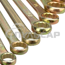 Набор ключей комбинированных Rexant (8-11, 13, 14, 17, 19 мм), 8 шт., желтый цинк