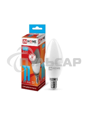 Лампа светодиодная LED-СВЕЧА-VC 11Вт свеча 4000К нейтр. белый  E14 1050лм 230В IN HOME 4690612020471