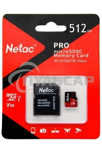 Карта MicroSD card Netac P500 Extreme Pro 512Gb, retail version w/SD adapter