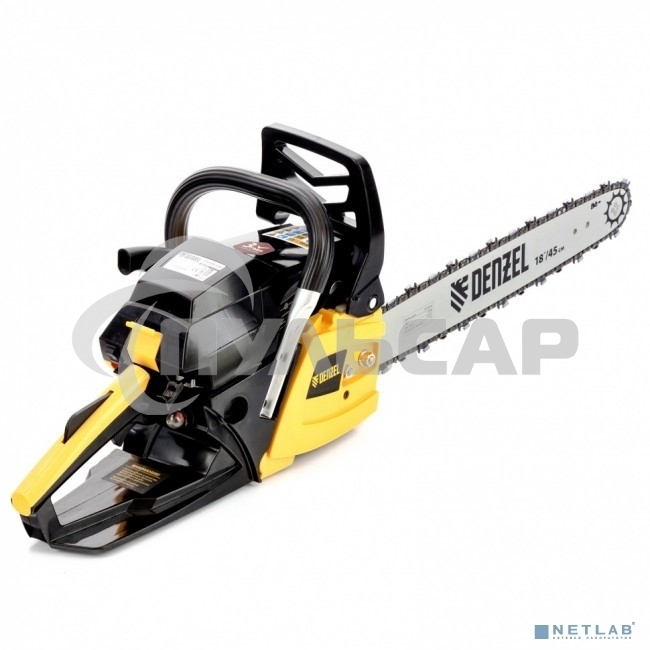 Пила цепная бензиновая Denzel DGS-5218, шина 45 см, 52см3, 3,5 л.с., шаг 0,325, паз 1,5 мм,