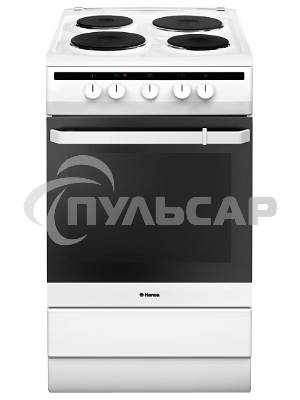 Плита электрическая Hansa FCEW53000 белый, конфорок 4 шт, духовка 68 л, 50 см x 85 см x 60 см