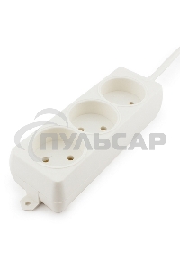 Удлинитель Гарнизон EL-NL3-W-2, 3 розетки допустимый ток 10А, длина 2м.
