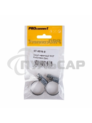 Хомут червячный PROconnect 16-27-0,7 мм, (упак. 2 шт)