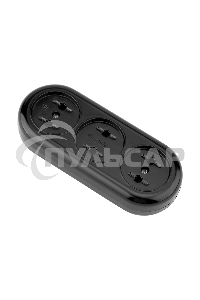 Колодка 3 гнезда карболитовая б/з 16 А, черная Rexant