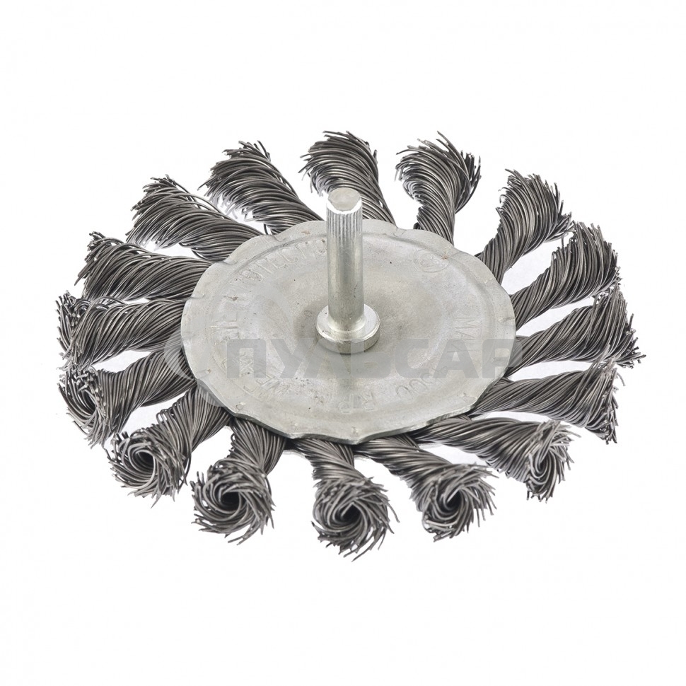 Щетка для дрели Matrix 100 мм, плоская со шпилькой, крученая металлическая проволока