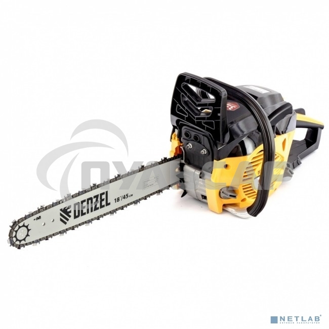 Пила цепная бензиновая Denzel DGS-5218, шина 45 см, 52см3, 3,5 л.с., шаг 0,325, паз 1,5 мм,