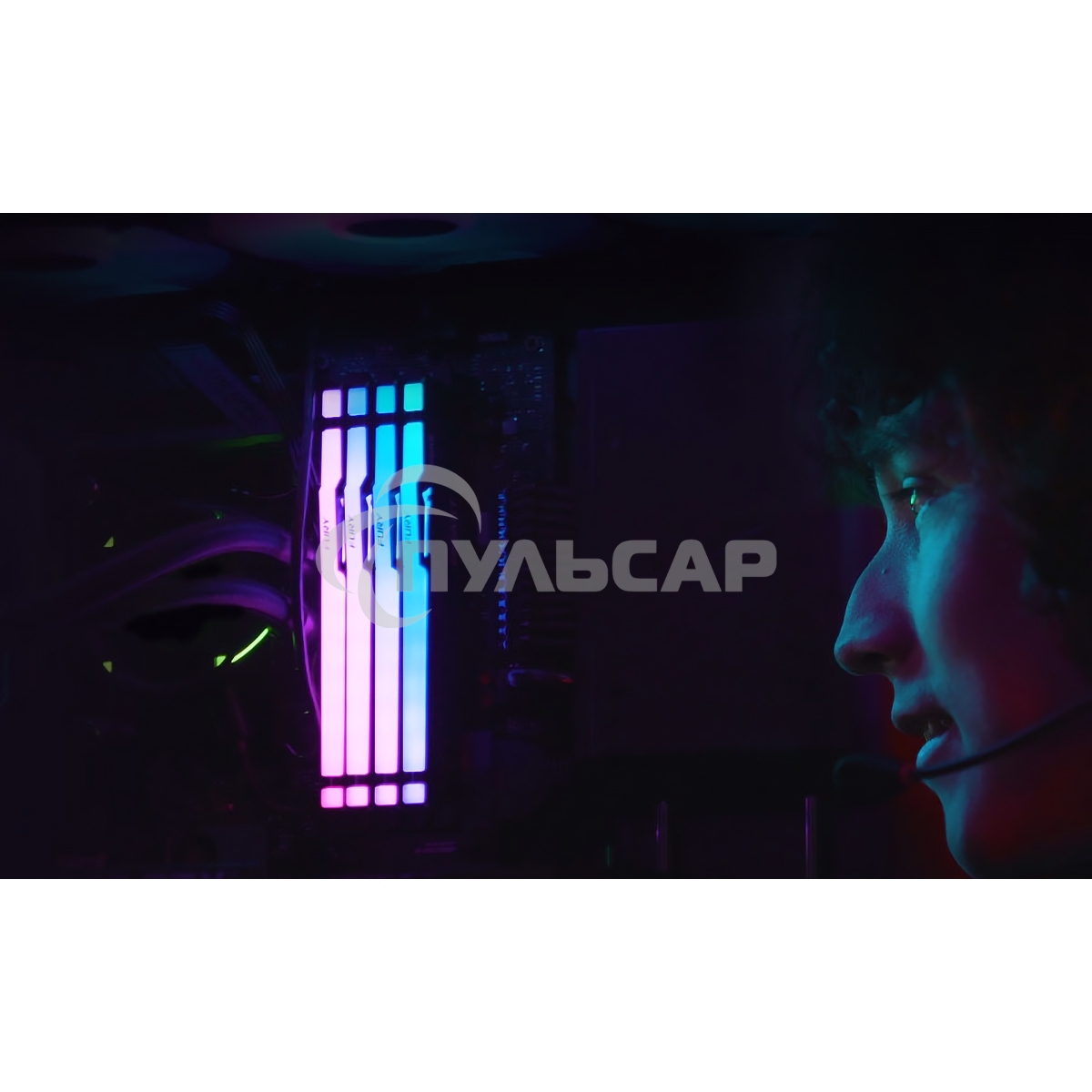 Оперативная память Kingston Fury Beast, DDR5, 16Gb (1x16GB), 6000MHz, CL36, DIMM, с радиатором, RGB, черный