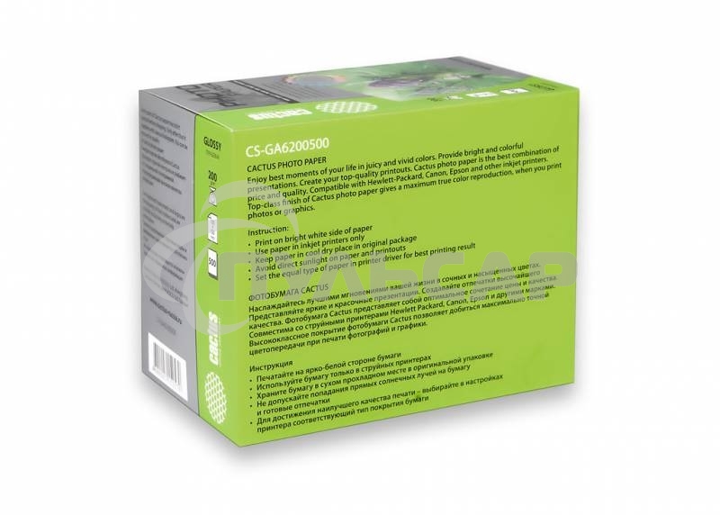 Фотобумага Cactus CS-GA6200500 глянцевая A6 200 г/м2 500 листов.