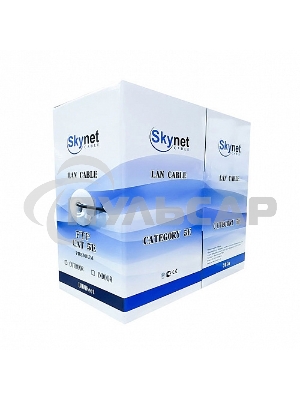 Кабель SkyNet Light UTP indoor 4x2x0,46, медный, FLUKE TEST, кат.5e, однож., 305 м, box, серый
