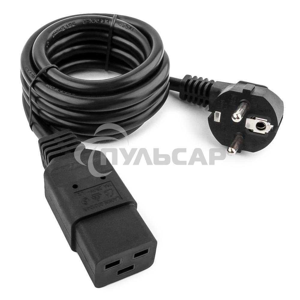 Кабель питания для UPC Gembird/Cablexpert, 1.8м, Schuko-С19, 16А, черный, с заземлением(PC-186-C19)