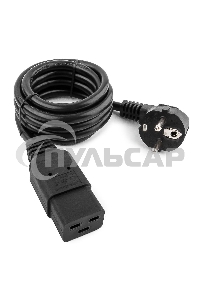 Кабель питания для UPC Gembird/Cablexpert, 1.8м, Schuko-С19, 16А, черный, с заземлением(PC-186-C19)