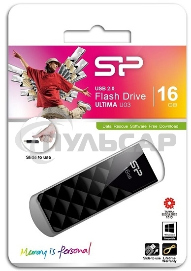 Флешка USB 16 Gb Ultima U03 SP016 Gb,UF2U03V1K USB 2.0 черный