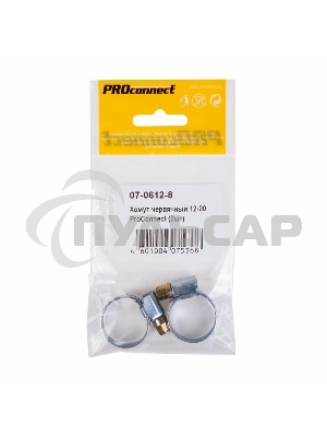 Хомут червячный PROconnect 12-20-0,7 мм, (упак. 2 шт)