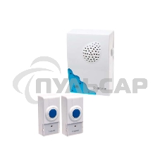 Звонок беспроводной Космос KOC_AG307C232 мелодии, 150м, белый, 2 кнопки