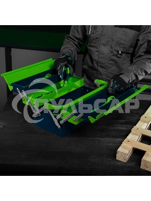 Ящик для инструмента Сибртех 430х200х200 мм, пять секций, металлический 90751