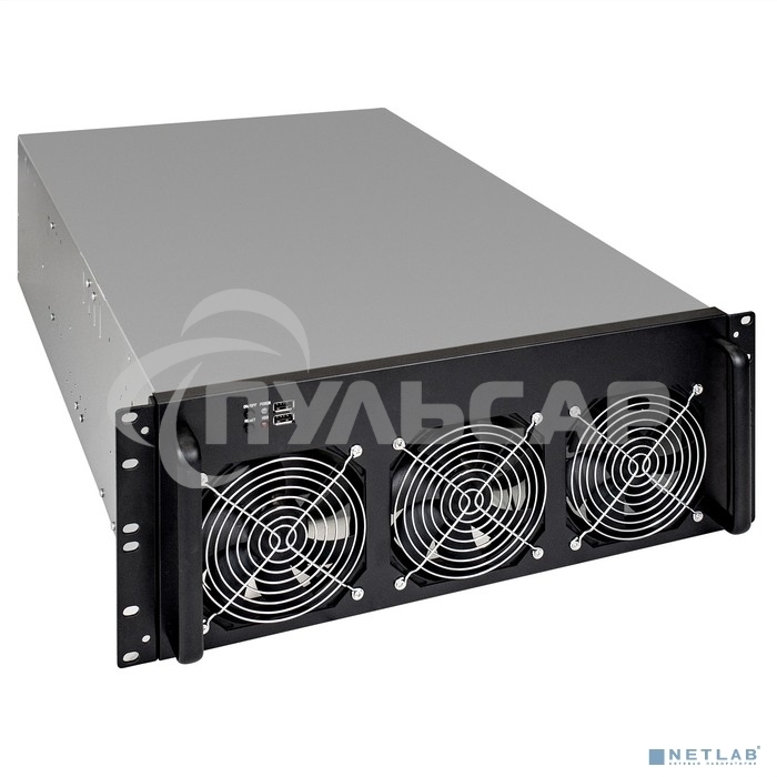 Корпус для майнинга ExeGate EX288960RUS Pro 8-650 <без БП, 2*USB, 6*fan 120мм, места под: 8 видеокарт, 1 БП>