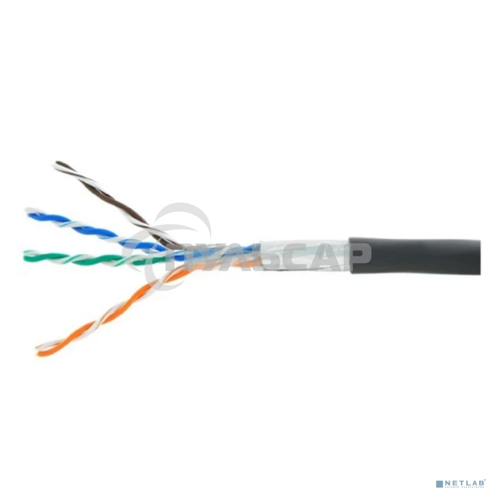 Кабель Cablexpert (RU) FTP indoor 4x2x0.51, медный, кат.5e, однож., 100м, box, серый