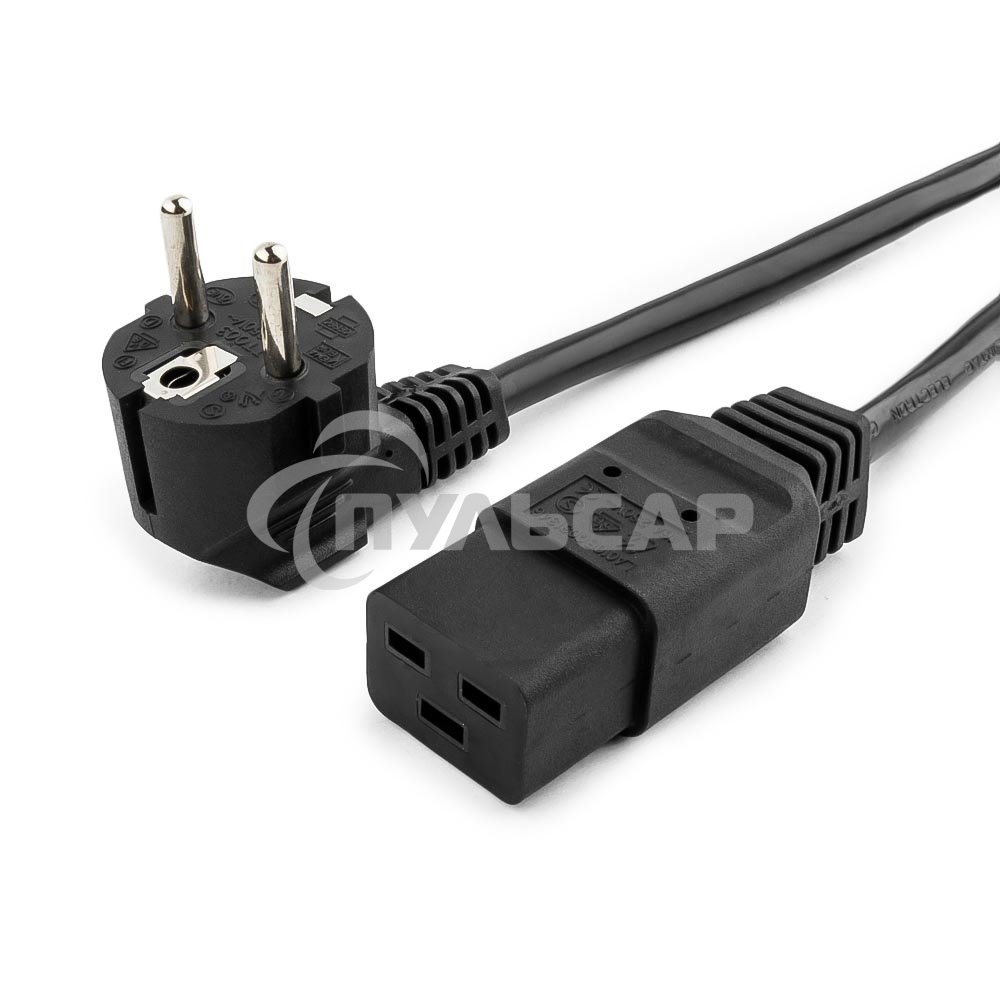 Кабель питания для UPC Gembird/Cablexpert, 1.8м, Schuko-С19, 16А, черный, с заземлением(PC-186-C19)