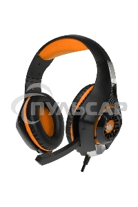 Наушники CROWN CMGH-102T Black&orange (Подключение USB, встроенная аудио карта, Частотныи диапазон: 20Гц-20,000 Гц,Кабель 2.1м,Размер D 250мм)