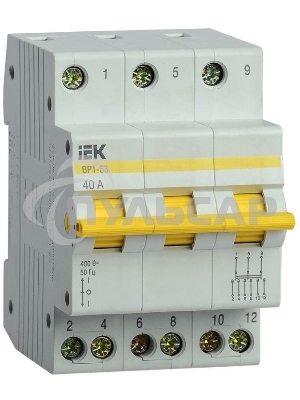 Выключатель-разъединитель трехпозиционный Iek MPR10-3-040 ВРТ-63 3P 40А