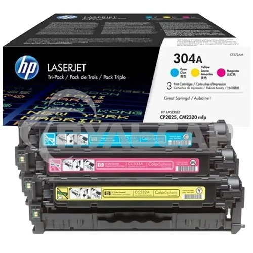 Картридж лазерный комплект HP CF372AM голубой/пурпурный/желтый для Color Laser Jet CP2025, CM2320mfp (3 х 2800)