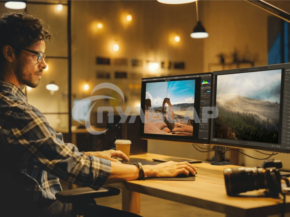 Кронштейн (держатель) ONKRON G140 для двух мониторов 13