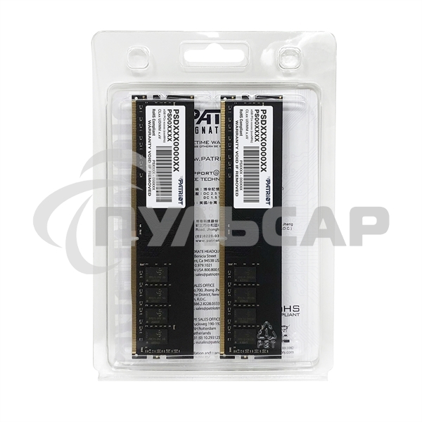 Оперативная память Patriot Signature, DDR4, 32Gb (2x16 Gb), 3200 MHz, CL22, DIMM